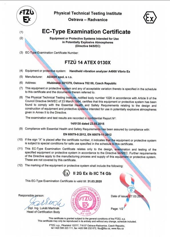 A4900Ex certificate